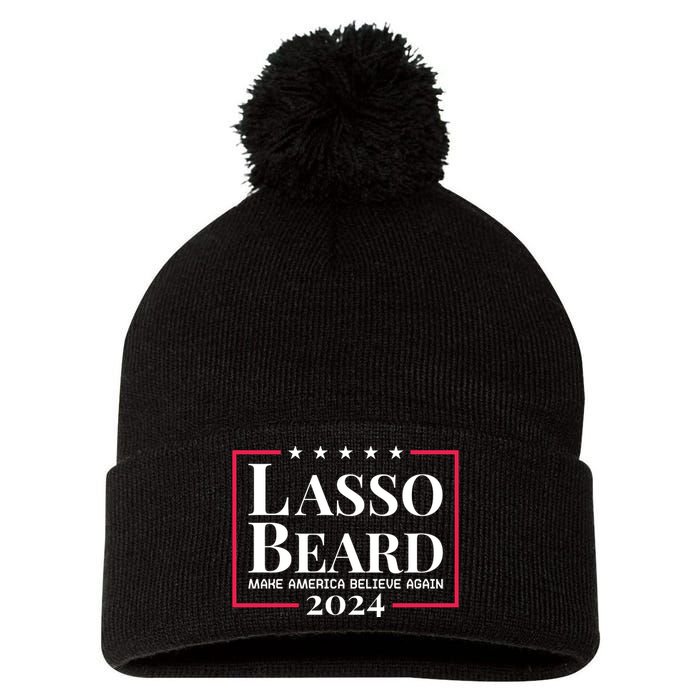 Lasso Beard Make America Believe Again Pom Pom 12in Knit Beanie