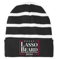 Lasso Beard Make America Believe Again Striped Beanie with Solid Band