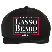 Lasso Beard Make America Believe Again Wool Snapback Cap