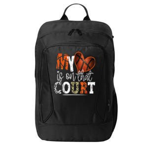 Leopard Basketball Mom My Heart Is On That Court Basketball City Backpack