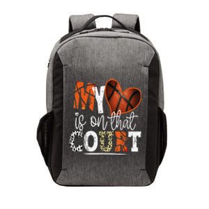 Leopard Basketball Mom My Heart Is On That Court Basketball Vector Backpack