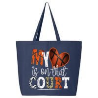 Leopard Basketball Mom My Heart Is On That Court Basketball 25L Jumbo Tote