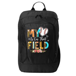 Leopard Baseball Mom My Heart Is On That Field Mother's Day City Backpack