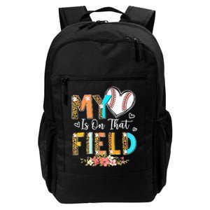 Leopard Baseball Mom My Heart Is On That Field Mother's Day Daily Commute Backpack