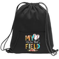 Leopard Baseball Mom My Heart Is On That Field Mother's Day Sweatshirt Cinch Pack Bag