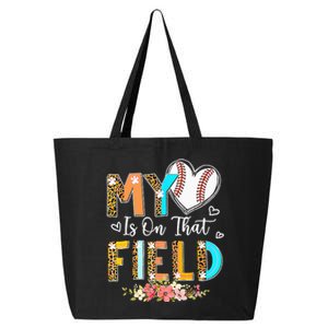 Leopard Baseball Mom My Heart Is On That Field Mother's Day 25L Jumbo Tote