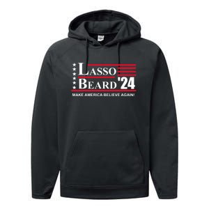 Lasso Beard Make America Believe Again Performance Fleece Hoodie