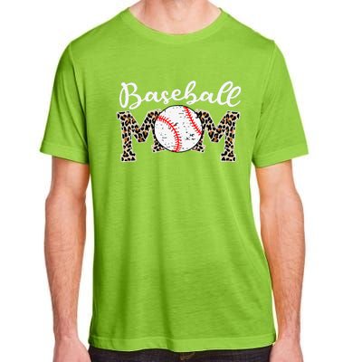 Leopard Baseball Mom Life Game Day Mothers Day Adult ChromaSoft Performance T-Shirt