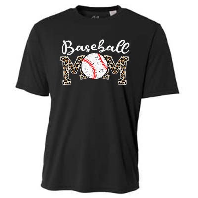 Leopard Baseball Mom Life Game Day Mothers Day Cooling Performance Crew T-Shirt