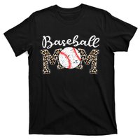 Leopard Baseball Mom Life Game Day Mothers Day T-Shirt