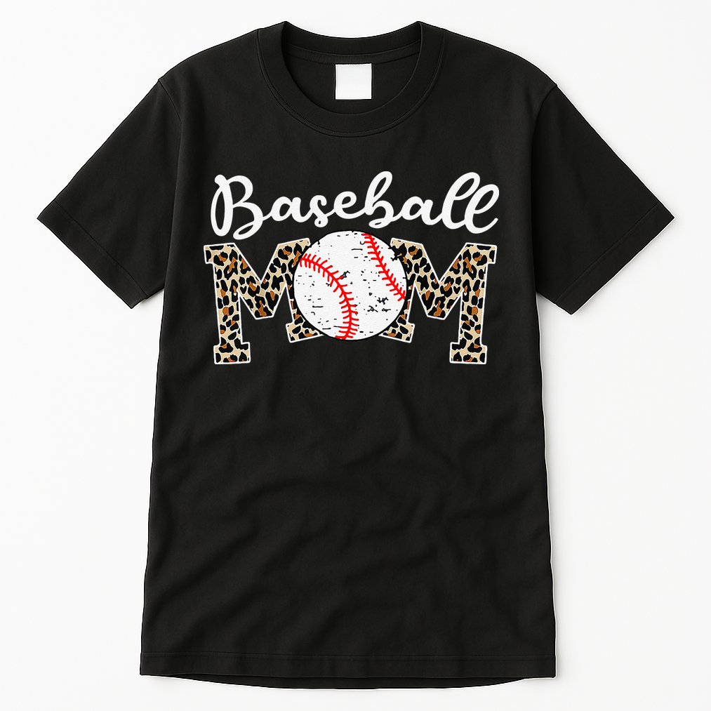 Leopard Baseball Mom Life Game Day Mothers Day Tall T-Shirt