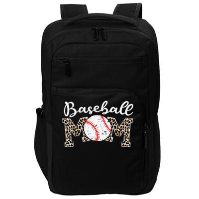 Leopard Baseball Mom Life Game Day Mothers Day Impact Tech Backpack