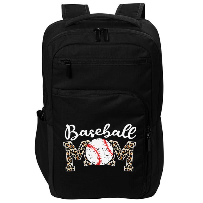 Leopard Baseball Mom Life Game Day Mothers Day Impact Tech Backpack