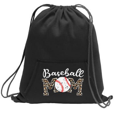 Leopard Baseball Mom Life Game Day Mothers Day Sweatshirt Cinch Pack Bag