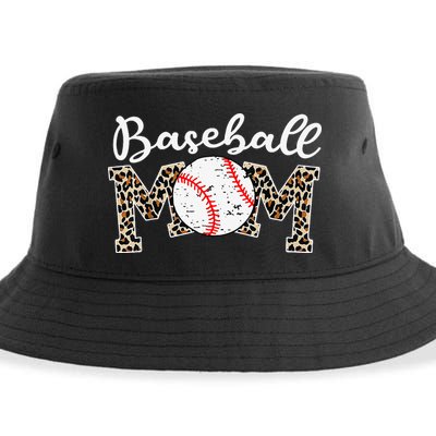 Leopard Baseball Mom Life Game Day Mothers Day Sustainable Bucket Hat