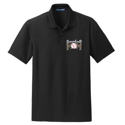 Leopard Baseball Mom Life Game Day Mothers Day Dry Zone Grid Polo