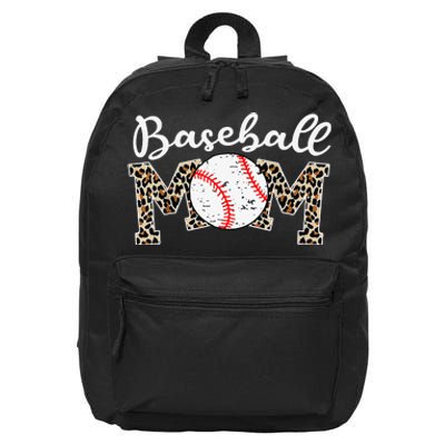 Leopard Baseball Mom Life Game Day Mothers Day 16 in Basic Backpack