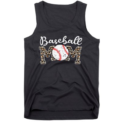 Leopard Baseball Mom Life Game Day Mothers Day Tank Top