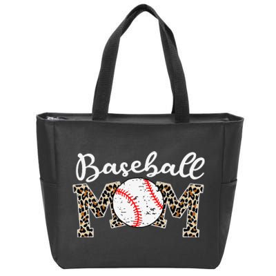 Leopard Baseball Mom Life Game Day Mothers Day Zip Tote Bag