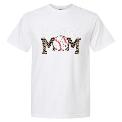 Leopard Baseball Mom Life Game Day Mothers Day Garment-Dyed Heavyweight T-Shirt