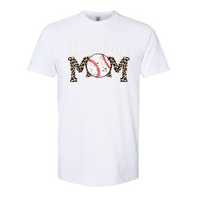 Leopard Baseball Mom Life Game Day Mothers Day Softstyle CVC T-Shirt