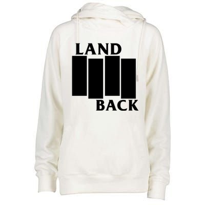 Land Back Movement, Native American LandBack Womens Funnel Neck Pullover Hood