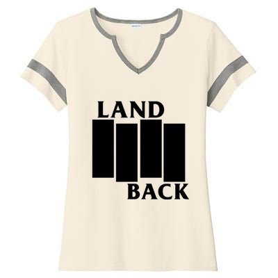 Land Back Movement, Native American LandBack Ladies Halftime Notch Neck Tee