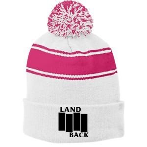 Land Back Movement, Native American LandBack Stripe Pom Pom Beanie