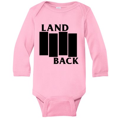 Land Back Movement, Native American LandBack Baby Long Sleeve Bodysuit