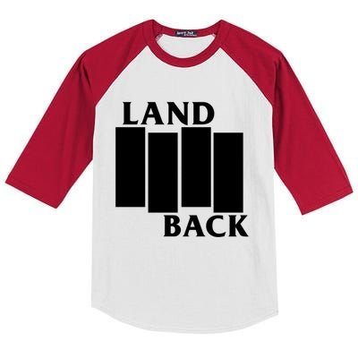 Land Back Movement, Native American LandBack Kids Colorblock Raglan Jersey