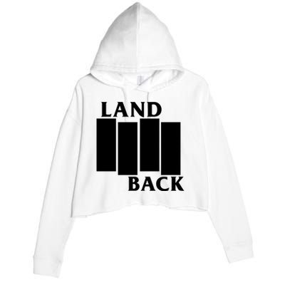 Land Back Movement, Native American LandBack Crop Fleece Hoodie