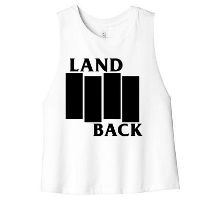 Land Back Movement, Native American LandBack Women's Racerback Cropped Tank