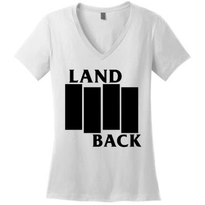 Land Back Movement, Native American LandBack Women's V-Neck T-Shirt