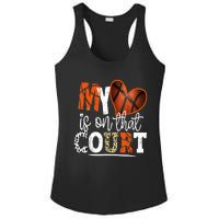 Leopard Basketball Mom My Heart Is On That Court Basketball Ladies PosiCharge Competitor Racerback Tank