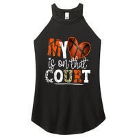 Leopard Basketball Mom My Heart Is On That Court Basketball Women's Perfect Tri Rocker Tank