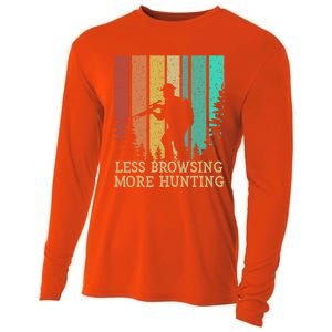 Less Browsing More Hunting Wildlife Vacation Outdoor Gift Cooling Performance Long Sleeve Crew