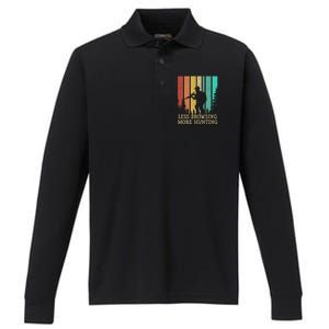 Less Browsing More Hunting Wildlife Vacation Outdoor Gift Performance Long Sleeve Polo