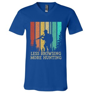 Less Browsing More Hunting Wildlife Vacation Outdoor Gift V-Neck T-Shirt