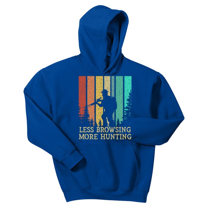 Less Browsing More Hunting Wildlife Vacation Outdoor Gift Kids Hoodie