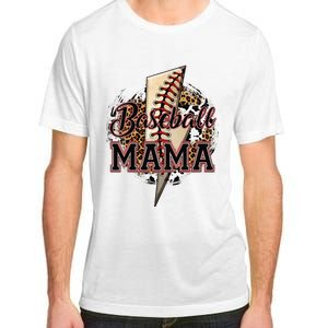 Leopard Baseball Mama Lightning Bolt Sport Mom Mother's Day Adult ChromaSoft Performance T-Shirt