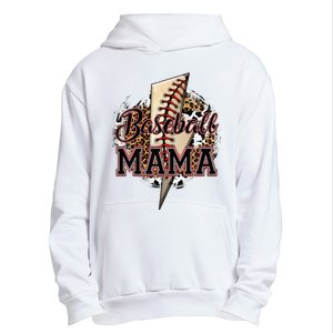 Leopard Baseball Mama Lightning Bolt Sport Mom Mother's Day Urban Pullover Hoodie