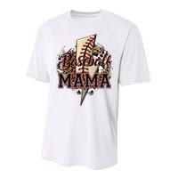 Leopard Baseball Mama Lightning Bolt Sport Mom Mother's Day Performance Sprint T-Shirt