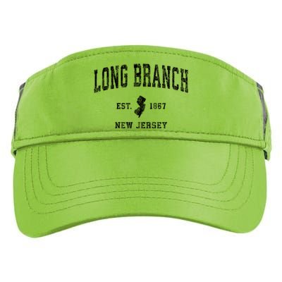 Long Branch New Jersey Nj Vintage Athletic Sports Adult Drive Performance Visor