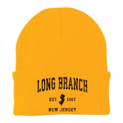 Long Branch New Jersey Nj Vintage Athletic Sports Knit Cap Winter Beanie