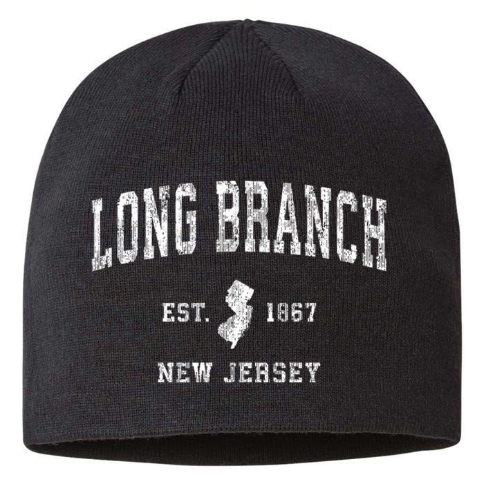 Long Branch New Jersey Nj Vintage Athletic Sports Sustainable Beanie