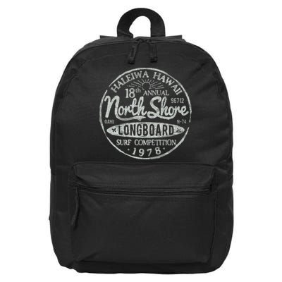 Long Board North Shore Surf Vintage Hawaii Beach 16 in Basic Backpack