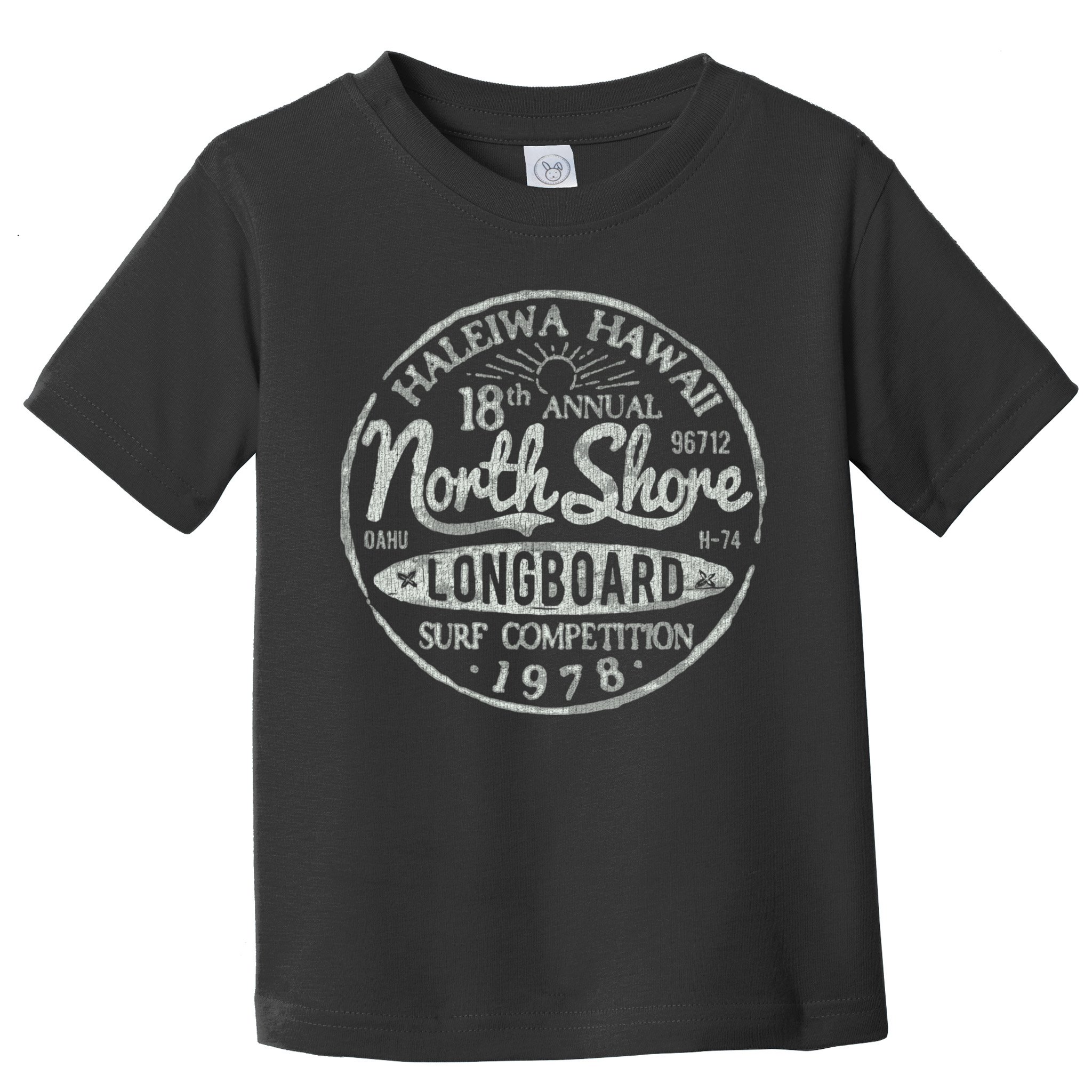 Long Board North Shore Surf Vintage Hawaii Beach Toddler T-Shirt