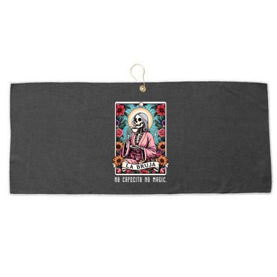 La Bruja No Cafecito No Magic Skeleton Large Microfiber Waffle Golf Towel
