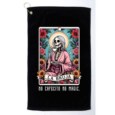 La Bruja No Cafecito No Magic Skeleton Golf Towel
