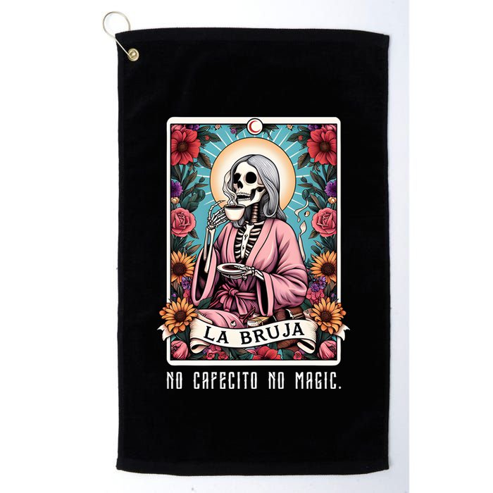 La Bruja No Cafecito No Magic Skeleton Golf Towel